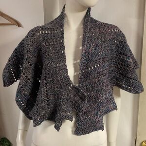 Hand crocheted purple shawl one size